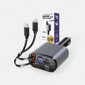 Title: 120W Super Fast 4-in-1 Retractable Car Charger | Universal Fast Charging for iPhone & Android