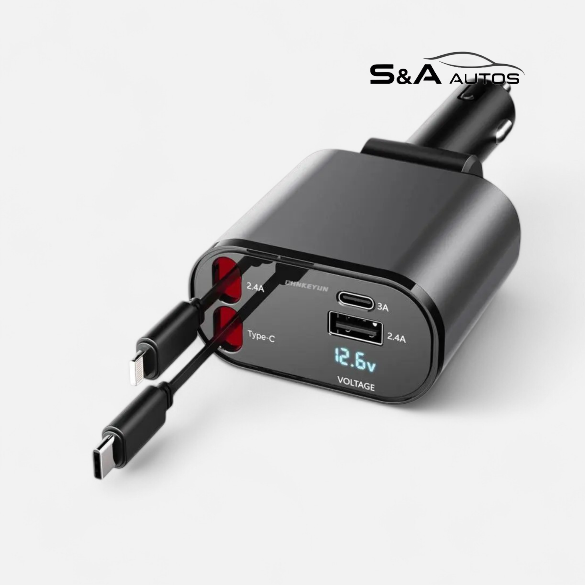 Title: 120W Super Fast 4-in-1 Retractable Car Charger | Universal Fast Charging for iPhone & Android
