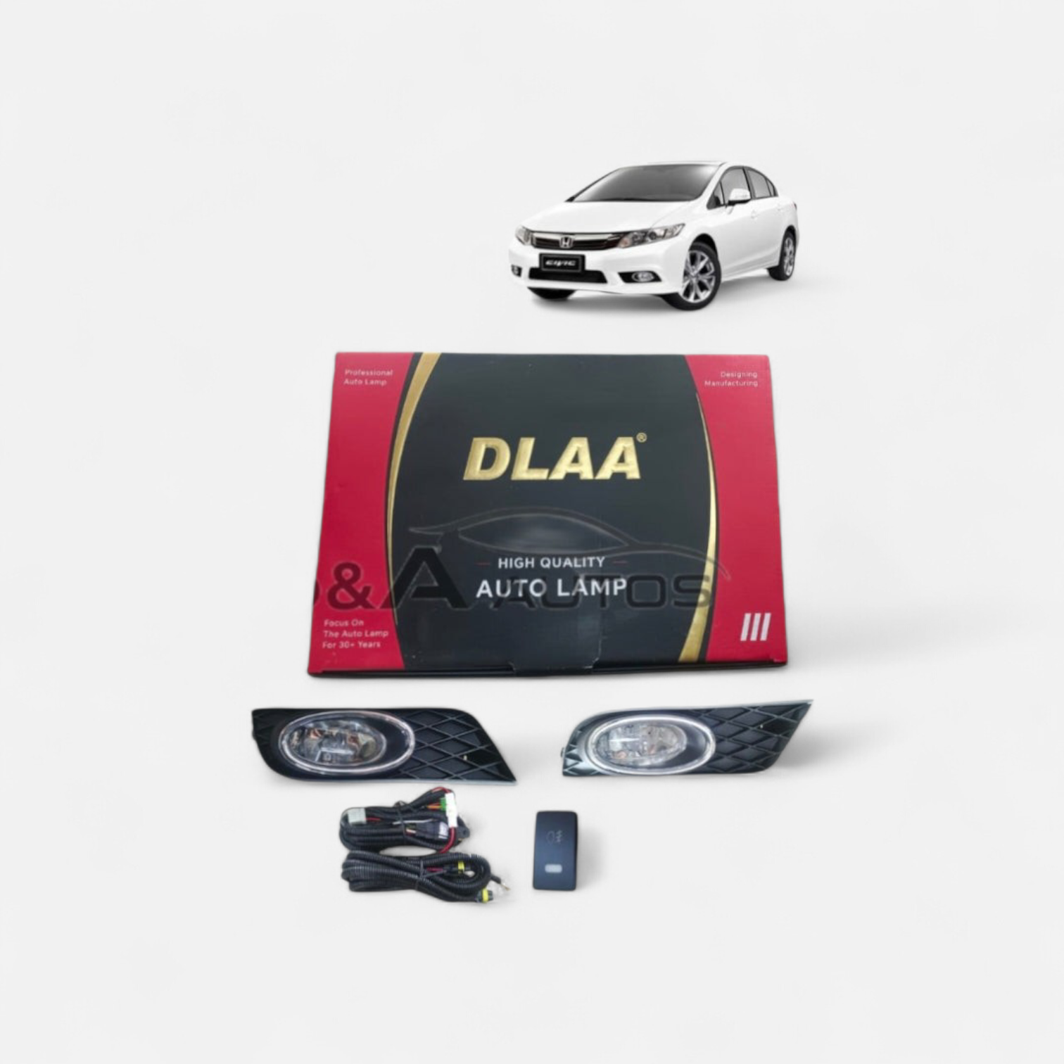 DLAA High Quality Auto Lamp Fog Light Kit for Honda Civic (2012–2015)