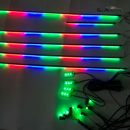 Car Interior Ambient LED Light Kit – App Controlled RGB Light (18pc)
