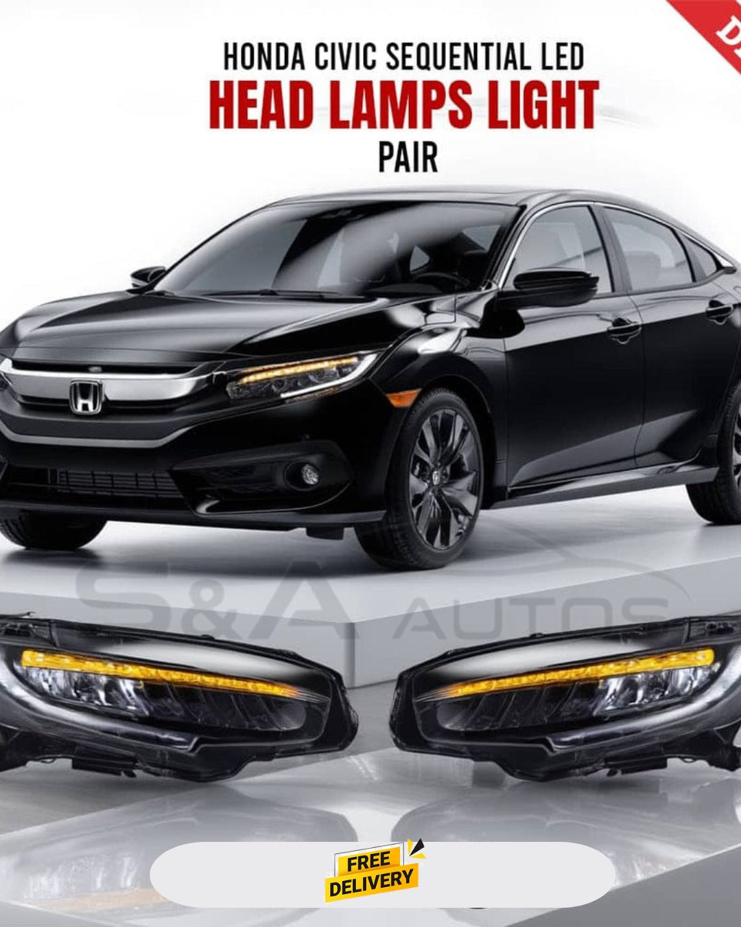 Honda Civic Sequential LED Head Lamps – Pair